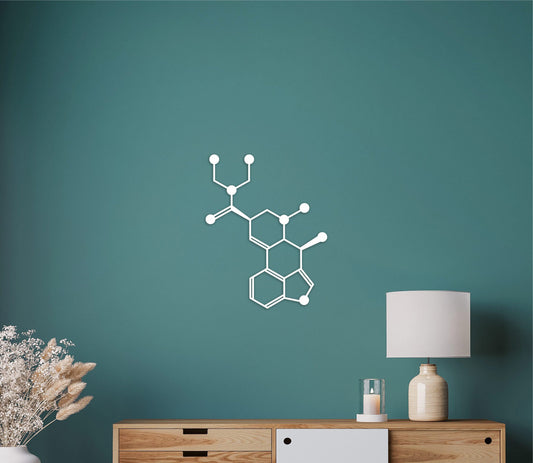 LSD molecule wall art, chemistry decoration, psychedelic art, medical artwork, chemical art, lsd wood wall art, lysergic acid diethylamide