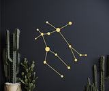 Gemini wood wall art, gemini constellation, gemini zodiac sign, gemini gifts, astrology wall art, celestial decor